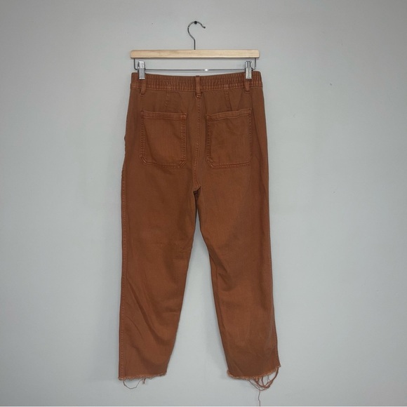 GAP Twill Pants‎ Women's Size 8 US Rust Orange Brown High Rise Cargo Pockets - Picture 5 of 9